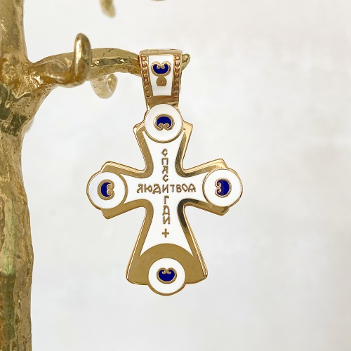Православный нательный крест с белый КНЧ-0541 фото 4