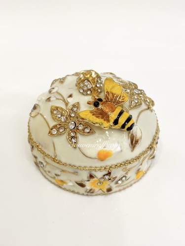 Белая Шкатулка "Пчела на цветке" В15-07 фото 5