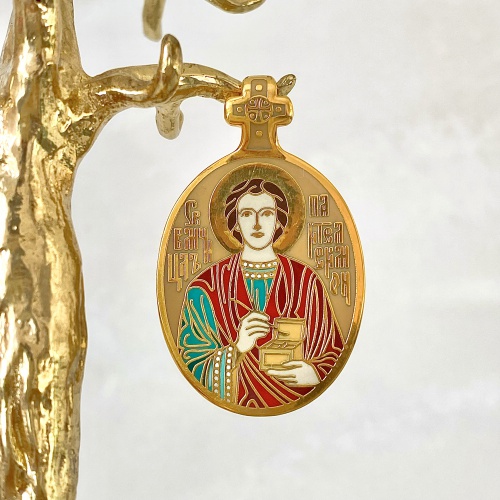 Православный нательный образок "Святой Пантелеймон Целитель" ПНО-0624 фото 2