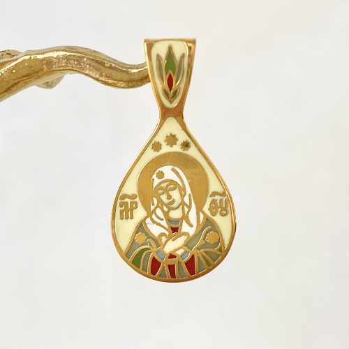Православный нательный образок малый "Святая Богоматерь" ПНО-0832 фото 3