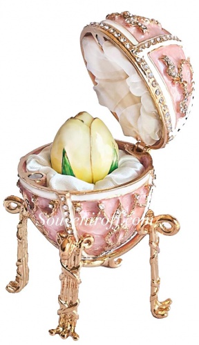 Яйцо Фаберже "Бутон розы" с кулоном E 402P-04 розовый
