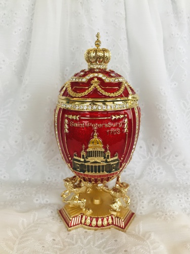 Яйцо-шкатулка Фаберже большое "Санкт-Петербург" с тремя видами на изделии РС-1404C фото 7