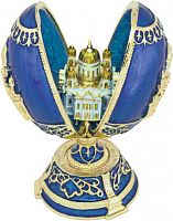 Яйцо-шкатулка Фаберже с сюрпризом "Храм Христа Спасителя" малое РС-0945