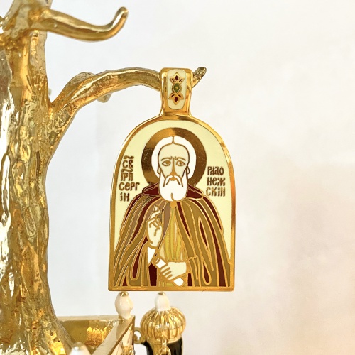 Православный нательный образок "Святой Преподобный Сергий Радонежский" ПНО-0618 фото 3