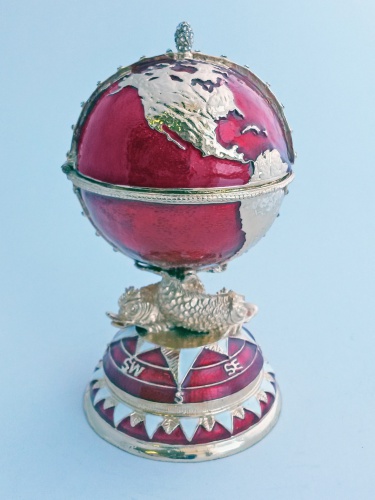 Яйцо-шкатулка Фаберже с Часами "Глобус со штурвалом" PC-1024С-05  фото 2