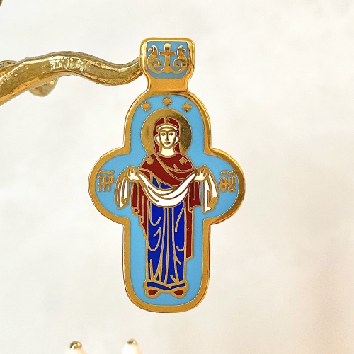 Православный нательный крест "Божья Матерь Покрова" ПНО-0615 фото 3
