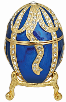 Яйцо-шкатулка Фаберже "Бант" Е18-11 синий