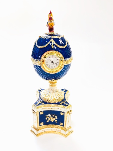 Яйцо-Часы  "Шантеклер" музыкальное с часами E07-21-11 синее фото 12