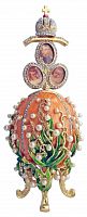 Яйцо-шкатулка Фаберже "Ландыши"музыкальное с портретом PC-0576M-07 оранж