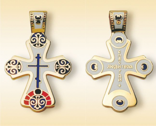 Православный нательный крест с белый КНЧ-0541 фото 2
