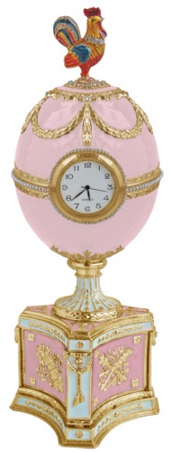 Яйцо-Часы "Шантеклер" музыкальное  большое E07-21-04 розовое
