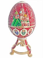 Яйцо музыкальное большое с Храмом Василия Блаженного с матрешками PC-1513