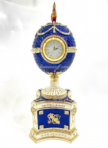 Яйцо-Часы  "Шантеклер" музыкальное с часами E07-21-11 синее фото 11