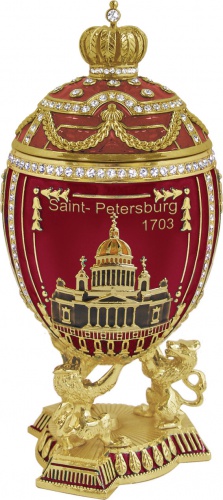 Яйцо-шкатулка Фаберже большое "Санкт-Петербург" с тремя видами на изделии РС-1404C фото 2