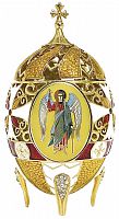 Пасхальное Яйцо-Шкатулка  "Белый крест с Ангелом Хранителем" РС-1031