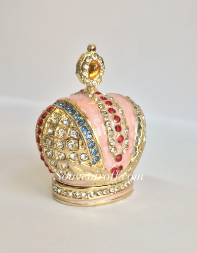 Яйцо пасхальное Сетка с короной розовое  PC-1721K-04 фото 3