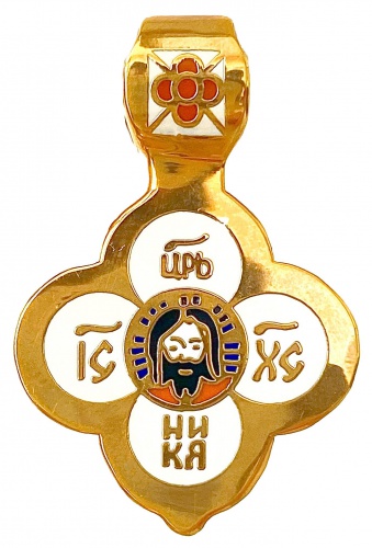 Православный двусторонний нательный крест "Четырехлистник" КНЧ-0544