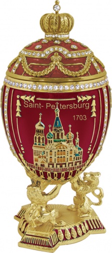 Яйцо-шкатулка Фаберже большое "Санкт-Петербург" с тремя видами на изделии РС-1404C фото 3