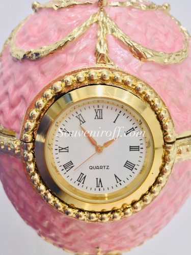 Яйцо-Часы "Шантеклер" музыкальное  большое E07-21-04 розовое фото 4