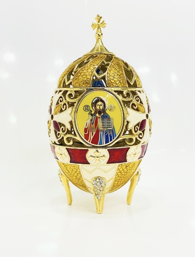 Пасхальное Яйцо-Шкатулка "Белый крест со Спасом Вседержителем" РС-1030 фото 9