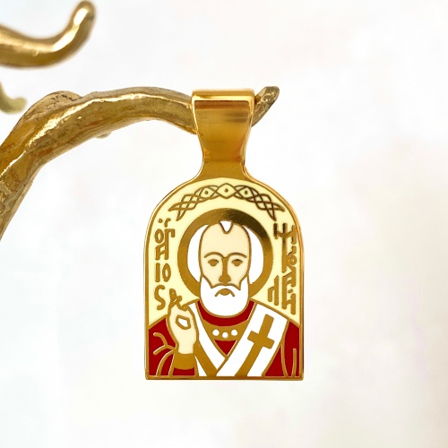 Православный нательный образок малый "Святой Николай Чудотворец" ПНО-0830 фото 3