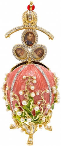 Яйцо Фаберже "Ландыши" с фотографиями Большое PC-0576-04 ярко-розовый