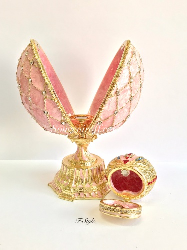 Яйцо пасхальное Сетка с короной розовое  PC-1721K-04 фото 4