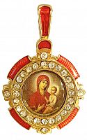 Православный нательный образок "Икона Тихвинской Божией Матери" ПНО-0903