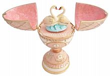 Яйцо Большое "Пара лебедей" музыкальное розовое РС-1402Л-04