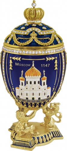 Яйцо-шкатулка Фаберже большое "Москва" с тремя видами на изделии РС-1405C фото 3