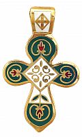 Православный  двусторонний нательный крест с цветами КНЧ-0539