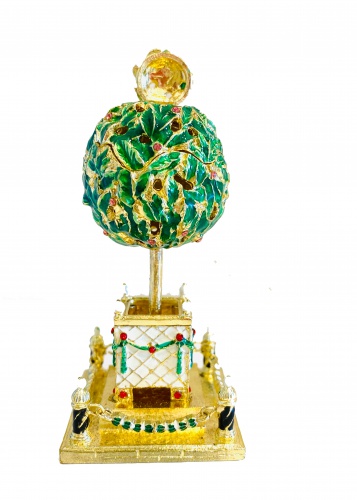 Шкатулка Фаберже мини "Лавровое дерево'' зеленое  PC-1810-08 фото 2