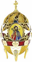 Пасхальное Яйцо-Шкатулка "Белый крест со Спасом Вседержителем" РС-1030