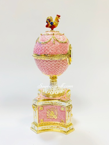 Яйцо-Часы "Шантеклер" музыкальное  большое E07-21-04 розовое фото 6