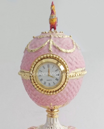 Яйцо-Часы "Шантеклер" музыкальное  большое E07-21-04 розовое фото 3