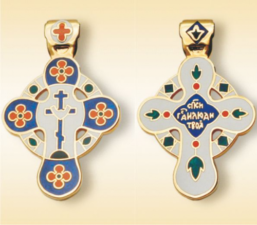 Православный нательный крест белый круглый КНЧ-0543 фото 2