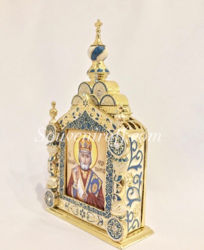 Киот православный с иконой Финифть фото 3