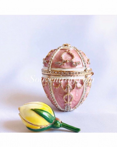 Яйцо Фаберже "Бутон розы" с кулоном E 402P-04 розовый фото 8