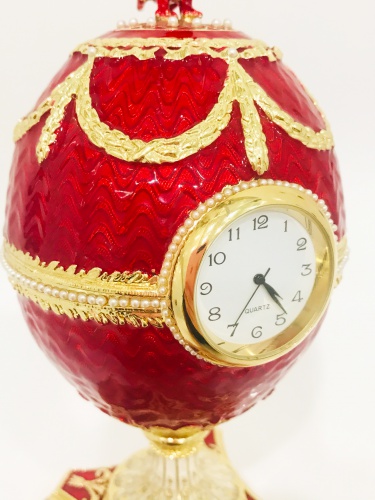 Яйцо-Часы "Шантеклер" музыкальное большое красное E07-21-05 фото 4