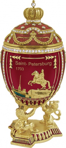 Яйцо-шкатулка Фаберже большое "Санкт-Петербург" с тремя видами на изделии РС-1404C фото 4