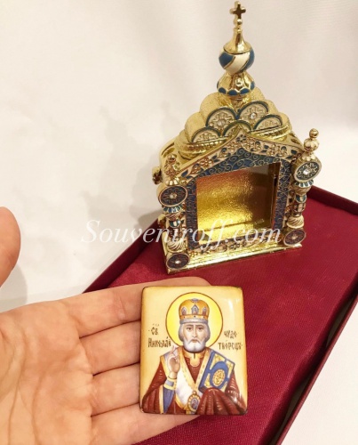 Киот православный с иконой Финифть фото 6