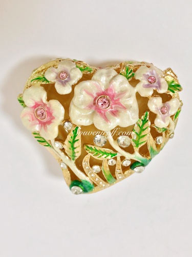 Шкатулка "Сердце" с цветами РС-1043 фото 2
