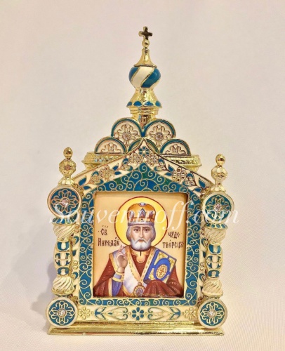 Киот православный с иконой Финифть фото 2