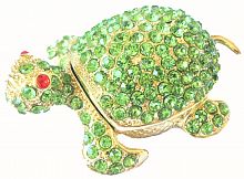 Шкатулка "Черепаха со стразами" зеленая B13-16 
