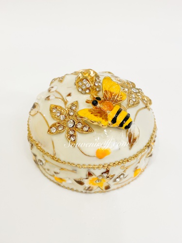 Белая Шкатулка "Пчела на цветке" В15-07 фото 3